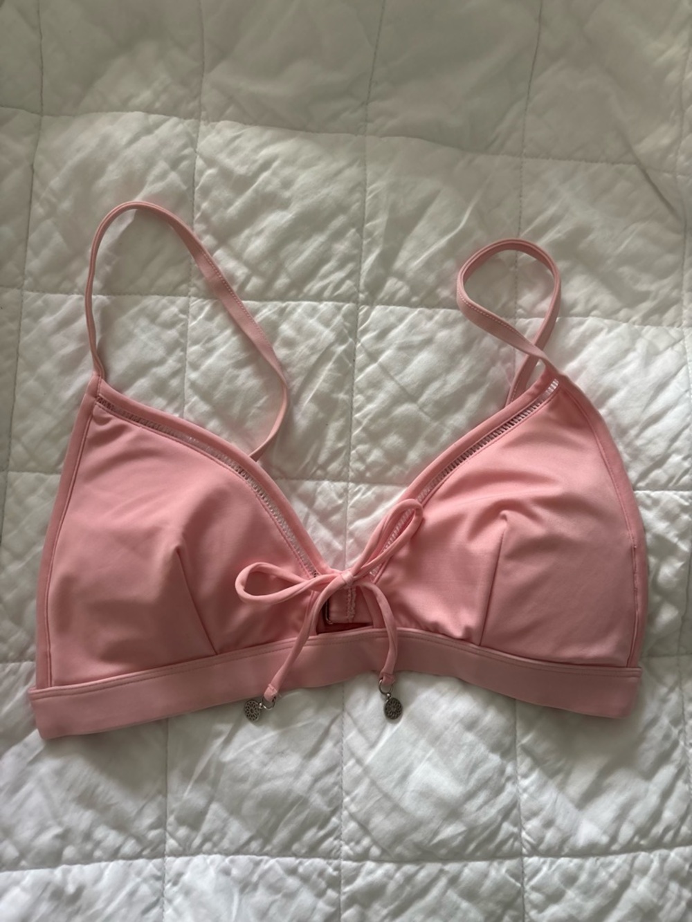 H&M Soft Pink Tie-Front Triangle Bralette